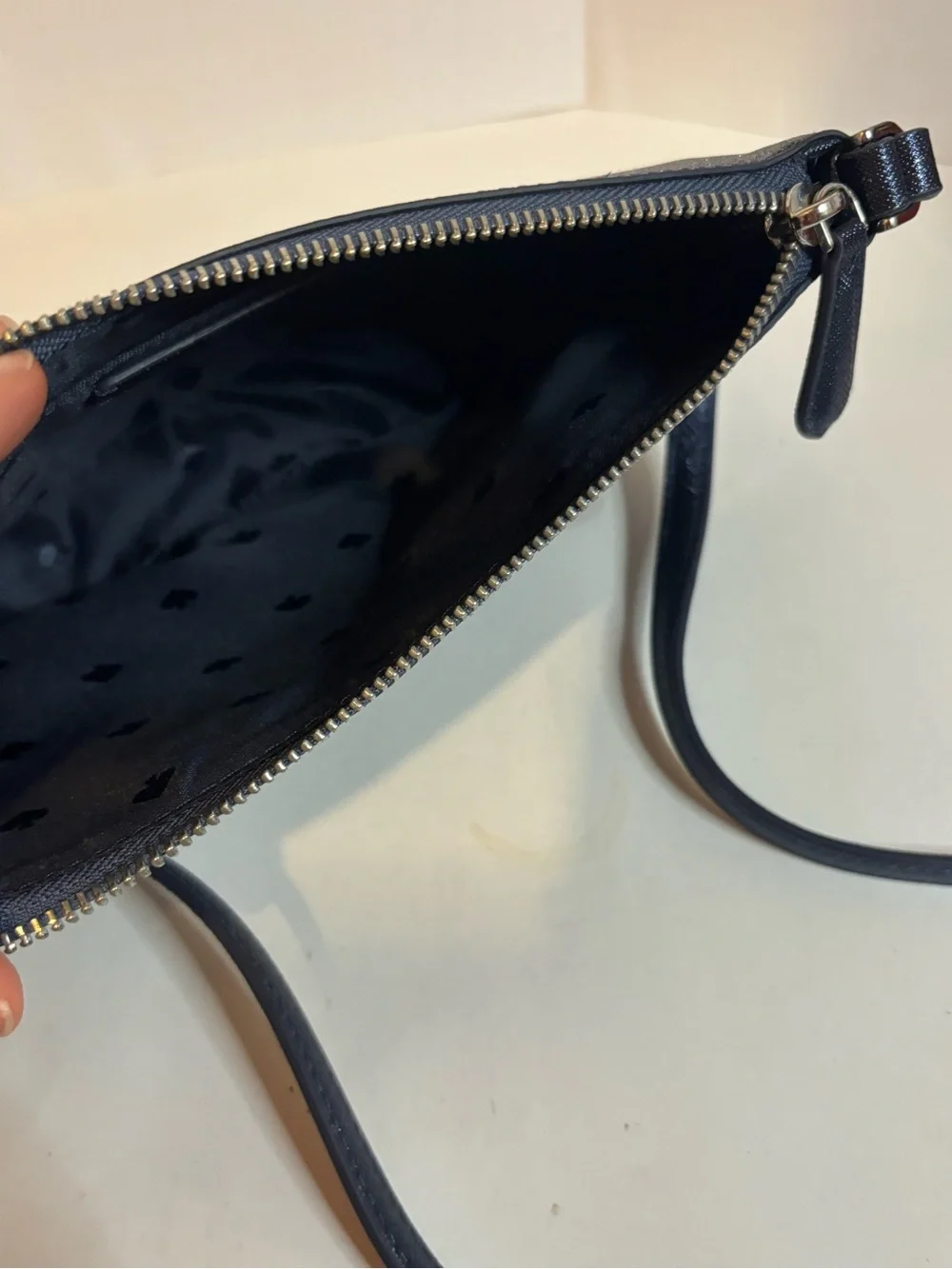 kate spade Navy Glitter and Leather Crossbody